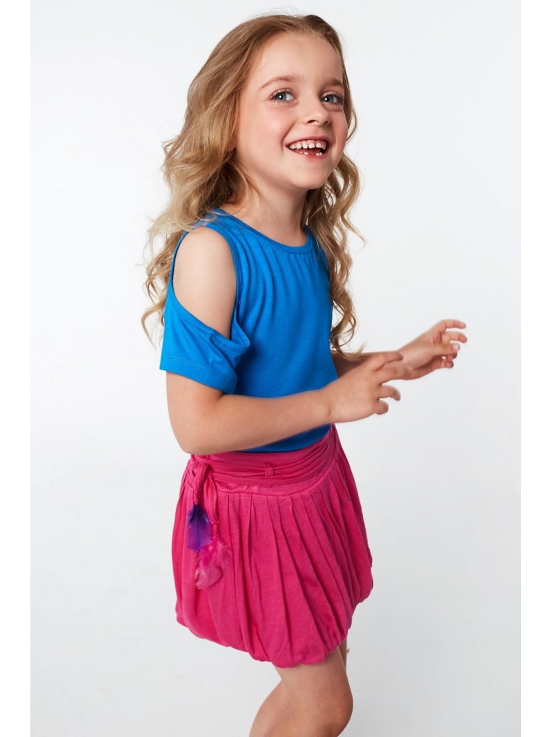 Girls\' skirt with feathers, amaranth NDZ5446 - Online store - Boutique